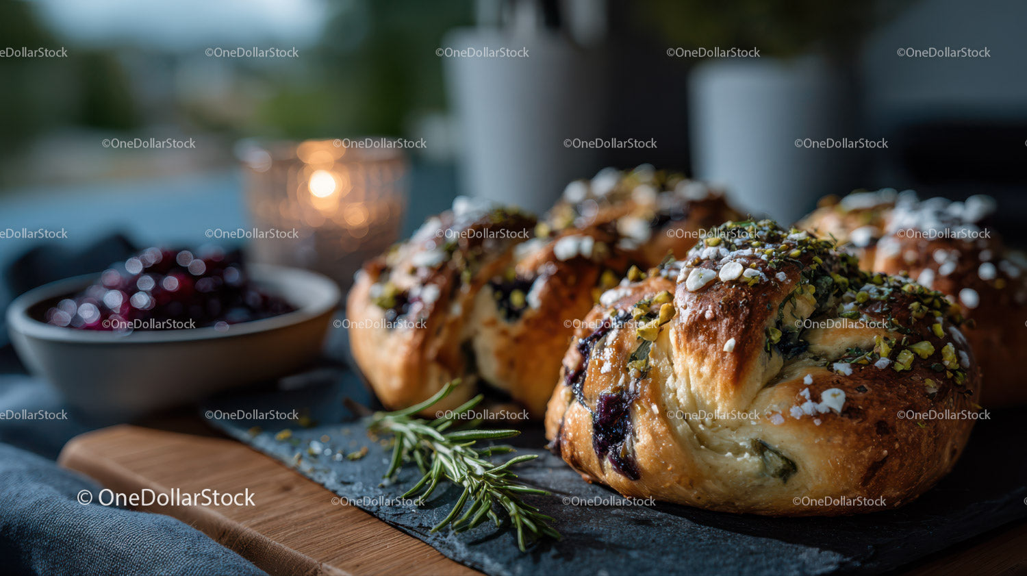 Blueberry Scones with Fruity Topping and Golden Crust