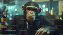 Chimpanzee Wearing a Suit at City Nightlife Bar