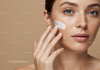 Close-Up of a Woman Applying Face Cream for Skincare Routine