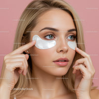 Beauty Woman Applying Under Eye Patches for Skin Rejuvenation
