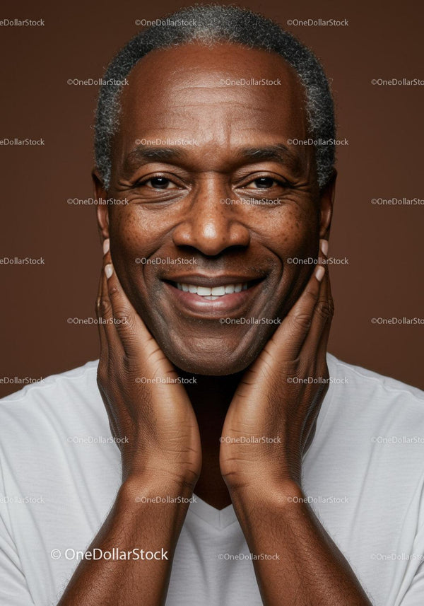 Happy Elderly Man Smiling Portrait with Joyful Expression