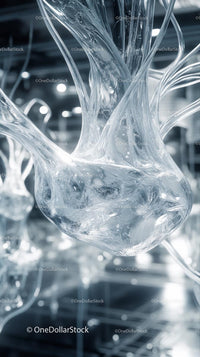 Contemporary Clear Ice Sculpture with Abstract Art Design