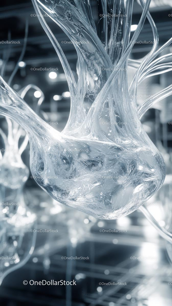Contemporary Clear Ice Sculpture with Abstract Art Design