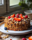Chocolate Cake with Caramel Glaze and Orange Carrot Slices