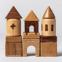 Wooden Building Blocks Set for Kids Playroom and Education