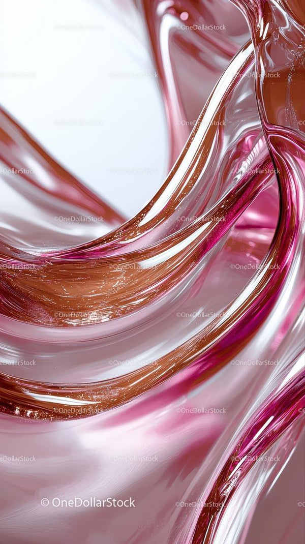 Abstract Fluid Art with Pink and Brown Swirling Liquids