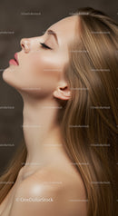 Elegant Profile of Young Woman with Natural Glow