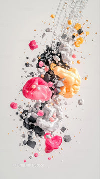 Colorful Paint Explosion in Mid-Air for Creative Backgrounds