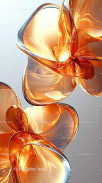 Abstract Glass Sculptures with Flowing Shapes and Warm Colors