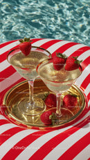 Fresh Strawberries and Champagne Cocktails by the Poolside