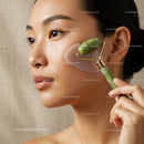 Woman Receiving Facial Massage with Jade Roller for Glowing Skin