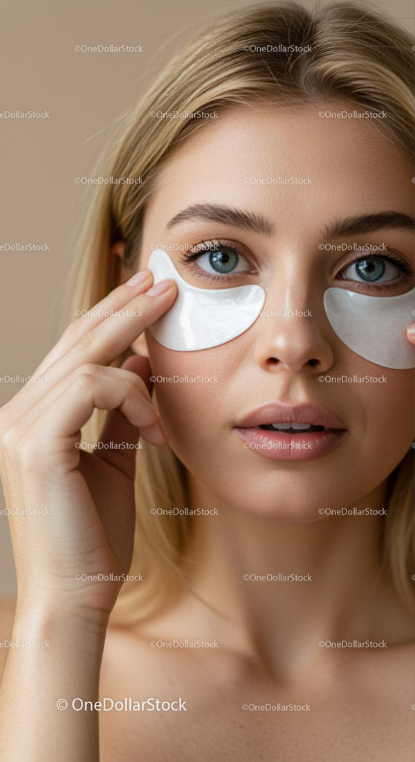 Close-up of Woman Applying Under Eye Patches for Skincare