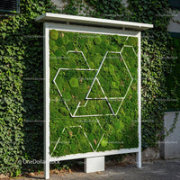 Modern Vertical Moss Garden Artwork with Geometric Structure