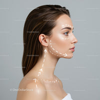Female Profile Showing Facial Contouring and Skincare Treatment