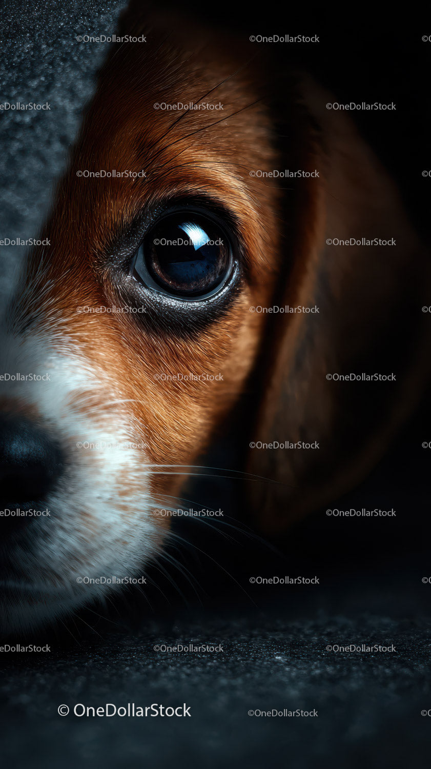 Close-Up of a Puppy Eye with Brown Fur and Expressive Gaze