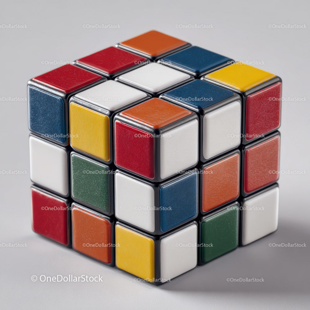Colorful Rubik's Cube with Vibrant Mixed Colors for Puzzles and Brain Games