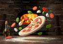 Fresh Pizza Dough Toss with Ingredients in Rustic Kitchen