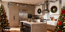 Modern Kitchen Decorated for a Warm Christmas Celebration
