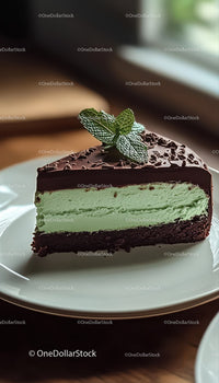 Chocolate and Mint Layered Cake with Chocolate Shavings
