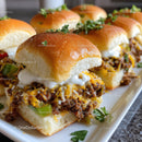 Mini Beef Slider Burgers with Cheese and Fresh Vegetables