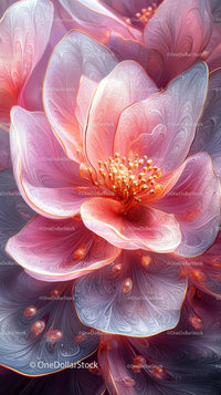 Vibrant Pink Flower with Intricate Petal Details for Artistic Use