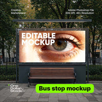 Bus stop advertisement Editable PSD Mockup preview