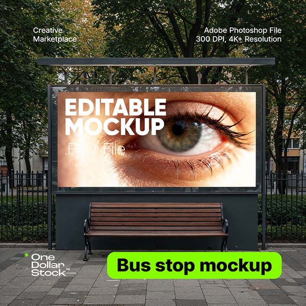 Bus stop advertisement mockup Mockup PSD