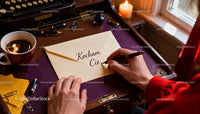 Writing a Romantic Love Letter on Vintage Desk