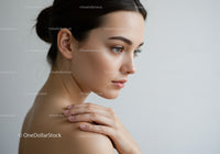 Elegant Woman Portrait with Smooth Skin and Serene Expression