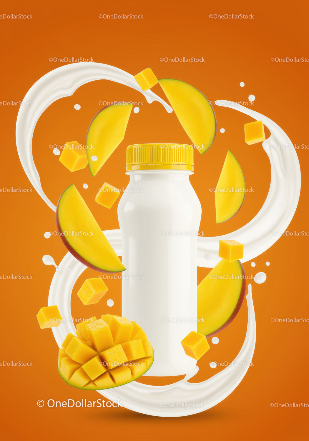 Refreshing Mango Yogurt Drink with Fresh Mango Pieces