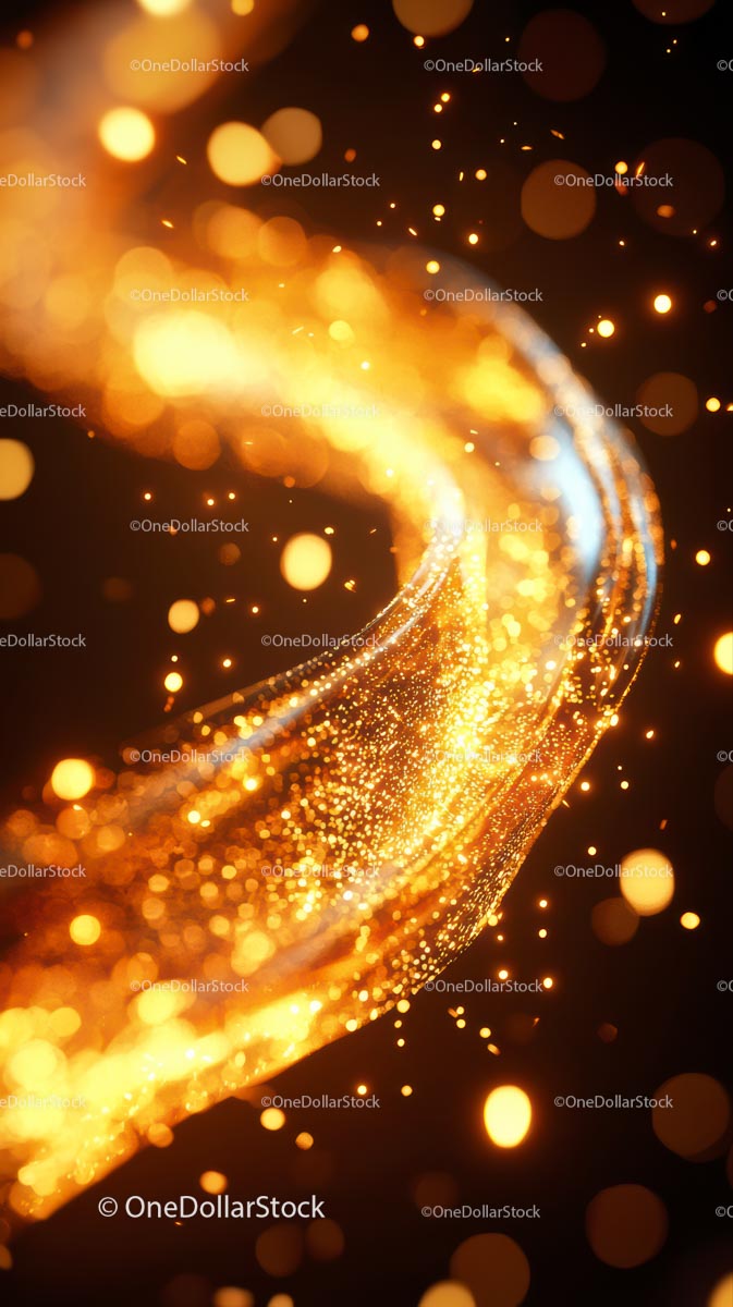 Golden Sparkles and Light Trails Creating a Vibrant Celebration Scene