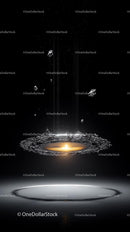 Futuristic Space Scene with Cosmic Impact and Debris