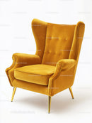 Elegant Mustard Yellow Velvet Armchair in Modern Interior