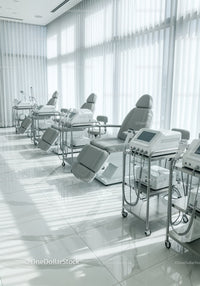 Modern Healthcare Clinic with Dialysis Machines and Comfortable Seats