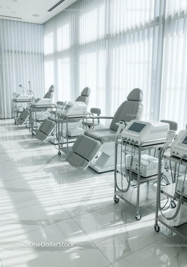 Modern Healthcare Clinic with Dialysis Machines and Comfortable Seats