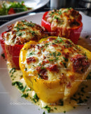 Colorful Baked Stuffed Bell Peppers with Herbs and Cheese