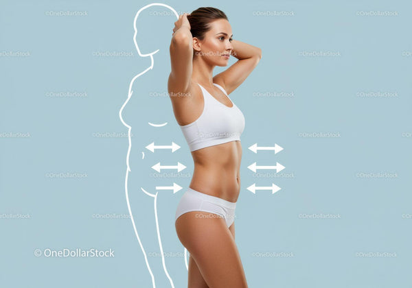 Modelka Fitness Prezentująca Pomiar Ciała i Wellness w Aktywnym Stylu Życia