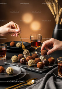 Elegant Assorted Chocolate Truffles and Dessert Platter for Celebrations