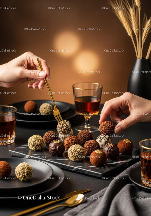 Elegant Assorted Chocolate Truffles and Dessert Platter for Celebrations