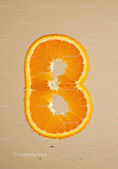 Fresh Orange Slice Shaped Like Letter B Underwater