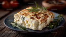 Blue Cheese and Rustic Bread on Decorative Plate in Food Setting