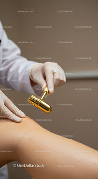 Cosmetic Injection or Skin Treatment with Gold Device in Clinic