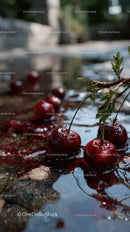 Red Cherries on a Tree in a Natural Orchard Scene