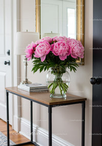 Beautiful Pink Peonies in a Glass Vase for Elegant Home Decor