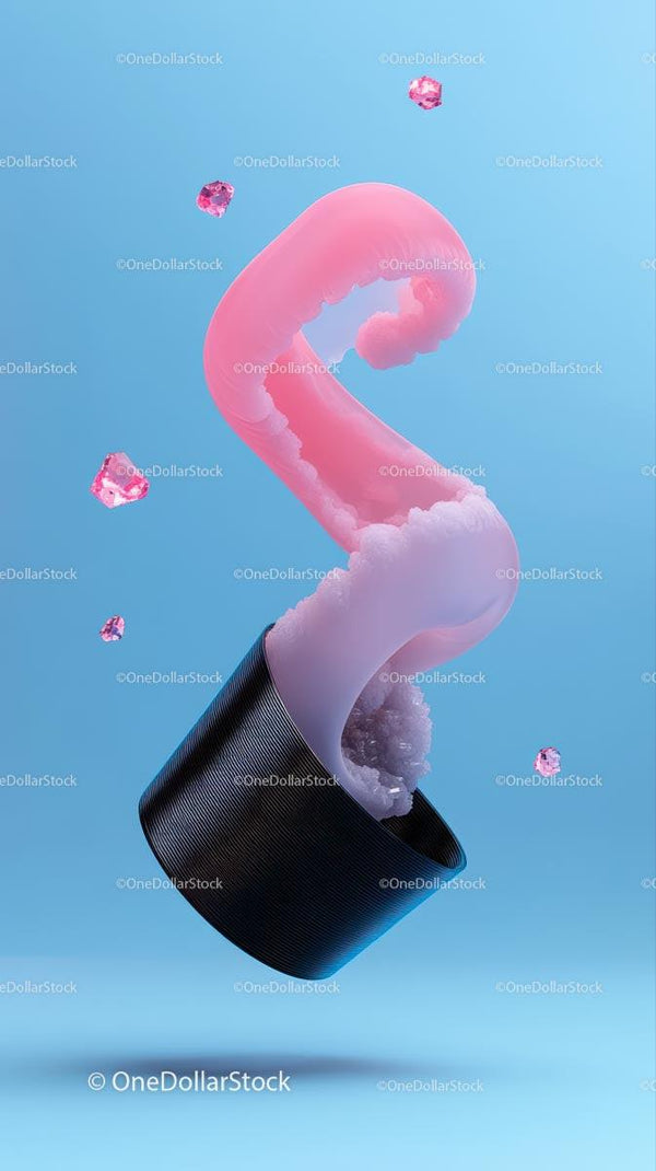 Pink Smoke Lightbulb Surreal Artistic Digital Illustration