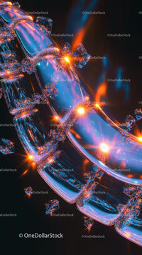 Dynamic Digital Data Stream with Glowing Light Trails
