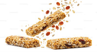 Healthy granola bars with oats and dried fruits