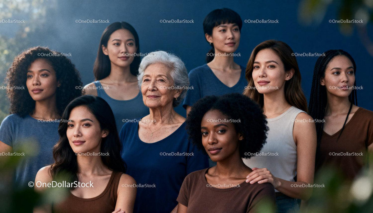 Diverse women spanning generations gathered outdoors