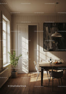 Bright Minimalist Dining Area with Natural Light