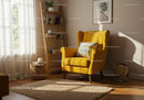 Cozy Reading Corner with Yellow Armchair and Natural Light